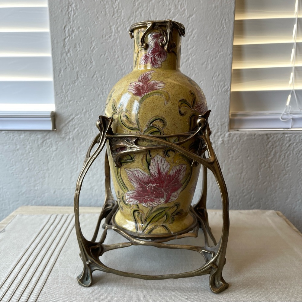 Vintage Castilian Floral Multicolored Porcelain Vase